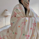 GobekUsa Korean Cartoon Plush Blanket, Soft Nap Sofa Cover for Home Dormitory