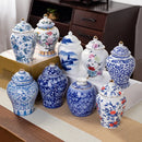 GobekUsa Blue & White Porcelain Tea Pot Sealed Storage Container