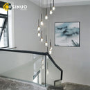 GobekUsa Gold Crystal Raindrop Chandelier for Staircase Foyer