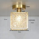 GobekUsa Crystal Glass LED Ceiling Light Copper Canopy Nordic Modern Design