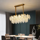 GobekUsa Leaf Glass Chandelier Pendant Light Luxury Dining Room Ceiling Fixture