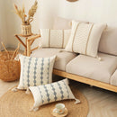 GobekUsa Boho Tassel Cushion Cover: Geometric Woven Crochet Pillowcase