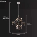 Italian Minimalist Crystal Pendant Light in Silver or Gold