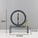 GobekUsa Crystal Geometric Ring Chair Base Decor - Golden Figurine Statue for Room Aesthetic