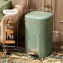 GobekUsa Light Luxury Pedal Trash Can with Lid for Kitchen Bathroom Large Capacity Bin