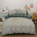 GobekUsa Japanese Grid Print Bedding Set for All Seasons, Queen/King Size Quilt Cover
