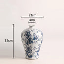 GobekUsa Blue White Porcelain Vase Plant Pots Room Decor Flowers Arrangement