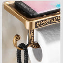 GobekUsa Antique Black Toilet Paper Holder with Phone Shelf