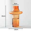 GobekUsa Amber Glass Vase Hydroponics Flower Pots Room Decor Arrangement Floral Vases