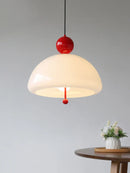 GobekUsa Cream Glass Retro Pendant Light for Living Room, Bedroom, and Tea Room