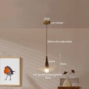 GobekUsa Japanese Style Copper Glass Chandelier Pendant Lights for Living Room Bedroom Bar