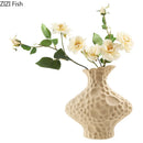 GobekUsa Frosted Ceramic Vase Artificial Floral Decor Desk Decoration Modern Flower Arrangement