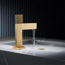 GobekUsa Brushed Gold Brass Bathroom Basin Faucet Single Handle Cold Hot Water Sink Tap