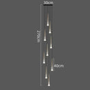 GobekUsa LED Rain Drop Chandelier Staircase Pendant Light Fixture Modern Nordic Design