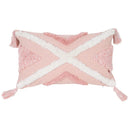 GobekUsa Boho Pink Geometric Tufted Tassel Pillow Covers 30x100cm - Decorative Double Pillows