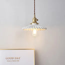GobekUsa Japanese Ceramic Brass Bedside Chandelier for Bedroom Bay Window Bar Lighting