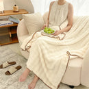 GobekUsa Bubble Velvet Woolen Sofa Blanket - Soft & Warm Multi-Purpose Cover