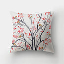 GobekUsa Deer Animal Short Plush Pillowcase with Natural Leaves and Flowers