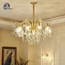 GobekUsa Gold Crystal Ceiling Chandelier for Bedroom Dining Living Room