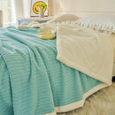 GobekUsa Cozy Faux Rabbit Fur Blanket, Soft Fluffy Quilt for Single, Anti-Static Warm Throw