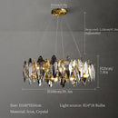 GobekUsa Crystal Chandelier: Elegant Ceiling Hanging Light for Living Room & Dining Table