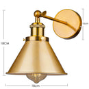GobekUsa Industrial Gold Wall Lighting, E27 Wall Mount Lamp for Home Decor