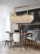 GobekUsa Gold Glass Dining Table Lamp | Modern Round Crystal Hanging Pendant Lights