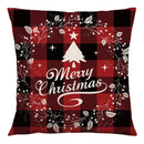 GobekUsa Christmas Linen Cushion Cover 45x45cm Sofa Home Party Decor