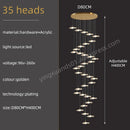 GobekUsa Gold Acrylic Chandeliers LED Pendant Lamp Modern Staircase Living Room Lighting