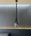 GobekUsa Glass Hanging Lamps Leather Pendant Light Fixture for Kitchen Living Room Bedroom