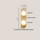 GobekUsa LED Wall Light Fixtures Bedroom Modern Button Switch Yellow Travertine White Iron Bedside Lamp