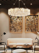 GobekUsa Crystal Chandelier Pendant Light, Elegant Hanging Lamp Fixture