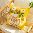GobekUsa Elegant Yellow Vase Flower Cushion Cover - 45x45cm