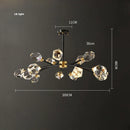 GobekUsa Black Gold Crystal Chandelier LED Light for Luxury Home Decor