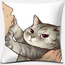 GobekUsa Cute Cat Kiss Love Cartoon Pillowcase for Home Decor