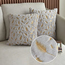 GobekUsa Gold Feather Velvet Cushion Cover 45x45 Decorative Throw Pillows for Sofa Car