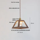 GobekUsa Clear Glass Walnut Wood LED Pendant Lamp - Nordic Modern Hanging Lights