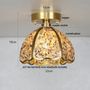 GobekUsa Crystal Glass LED Ceiling Light Copper Canopy Nordic Modern Design