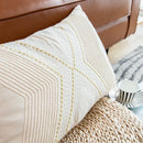 GobekUsa Ivory Geometric Embroidery Cushion Cover - Home Decor for Living Room Sofa Bed