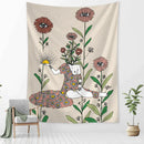 GobekUsa Botanical Girl Tarot Astrology Tapestry Wall Hanging for Boho Wicca Aesthetic Decor