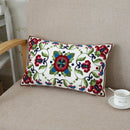 GobekUsa Ethnic Floral Canvas Cotton Embroidered Lumbar Pillow Case 30x50cm