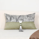 GobekUsa Avocado Green Jungle Plants Patchwork Luxury Lumbar Pillow Cover 30x50cm