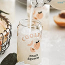 GobekUsa 350ml Can Shape Glass Cup with Fruit Prints for Tea Coffee Milk Beer