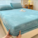 GobekUsa Cozy Milk Velvet Fitted Sheet for Autumn & Winter Mattress Topper