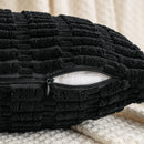 GobekUsa Black Striped Corduroy Throw Pillow Cover 18x18 Inch Square Cushion Case White Pillowcase