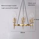 GobekUsa Crystal Bronze Pendant Lamp for Dining Room LED Dimmable Lighting