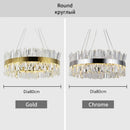 GobekUsa Crystal Chandelier: Modern LED Chrome Gold Lighting for Living Room Bedroom Kitchen