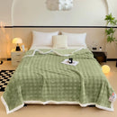 GobekUsa Imitation Rabbit Velvet Warm Blanket: Soft Fluffy Coral Fleece Lap Sofa Throw Blanket