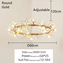 GobekUsa Crystal Bionic Petals Chandelier for Living Dining Bedroom Hall Hotel Decor