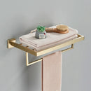GobekUsa Brushed Gold Bathroom Set: Towel Bar, Robe Hook, Shelf, Tissue Holder & Accessories